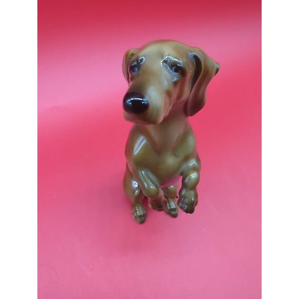 VINTAGE HUTSCHENREUTHER GERMANY PoRCELAIN DACHSHUND DOG FIGURINE 5